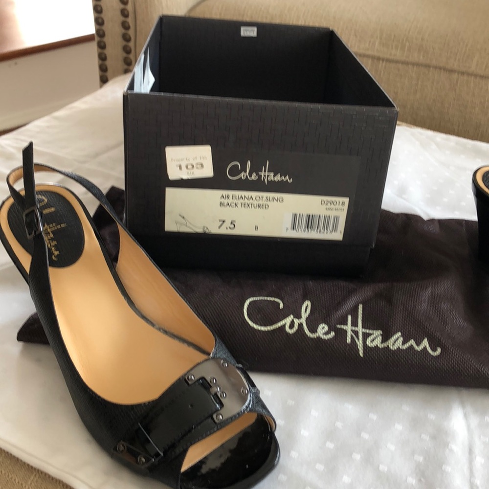 Cole Haan Black Textured heels